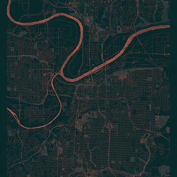 Artwork thumbnail, Kansas City Map Red by HubertRoguski
