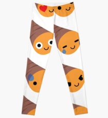 Sweet Potato Emoji Different Facial Expression Leggings