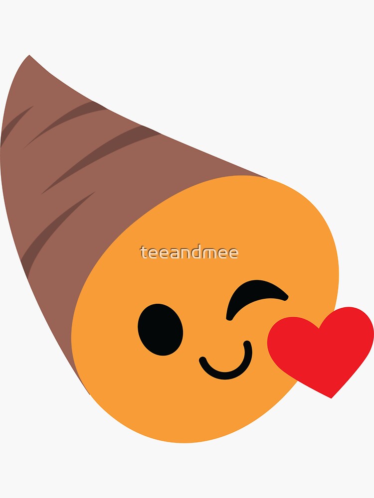 "Sweet Potato Emoji Flirt and Blow Kiss" Sticker by teeandmee Redbubble