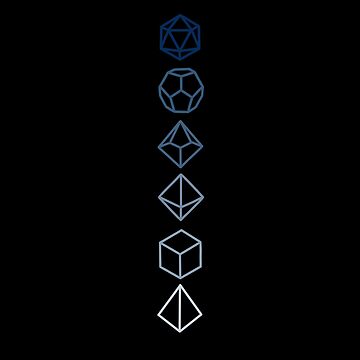 Artwork thumbnail, Dungeons and Dragons Dice Blue Fade by LucAndLil