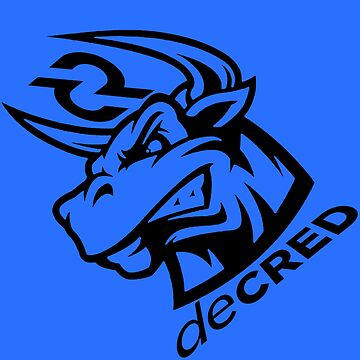 Artwork thumbnail, Decred Bull rage - DCR Blue © v1 (Design timestamped by https://timestamp.decred.org/) by OfficialCryptos
