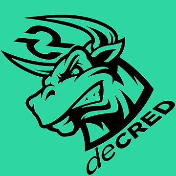 Artwork thumbnail, Decred Bull rage - DCR Turquoise © v1 (Design timestamped by https://timestamp.decred.org/) by OfficialCryptos