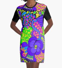 60s hippie psychedelic pattern Graphic T-Shirt Dress
