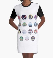 Pokemon Balls Graphic T-Shirt Dress