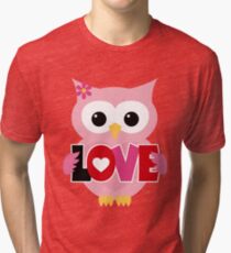 Adorable Valentine Owl Tri-blend T-Shirt