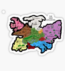 Map of the Nine Kingdoms Sticker