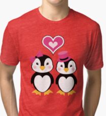 Valentine Penguins Tri-blend T-Shirt