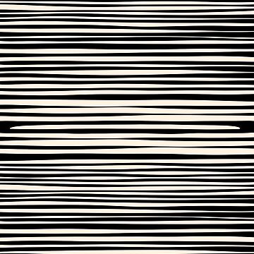 Artwork thumbnail, Natural Stripes Modern Minimalist Pattern in Black and Almond Cream by kierkegaard