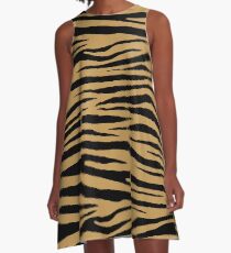 0615 Aztec Gold Tiger A-Line Dress