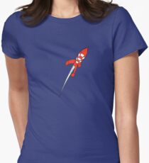 Tintin Destination Moon Rocket Women's Fitted T-Shirt