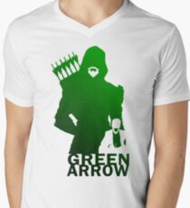 grüner Pfeil T-Shirt mit V-Ausschnitt für Männer
