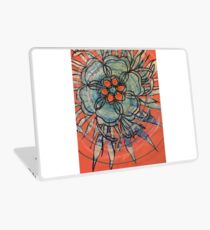 Orange and blue flower Laptop Skin