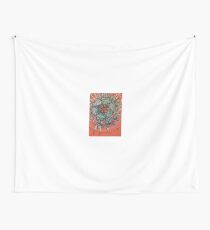 Orange and blue flower Wall Tapestry