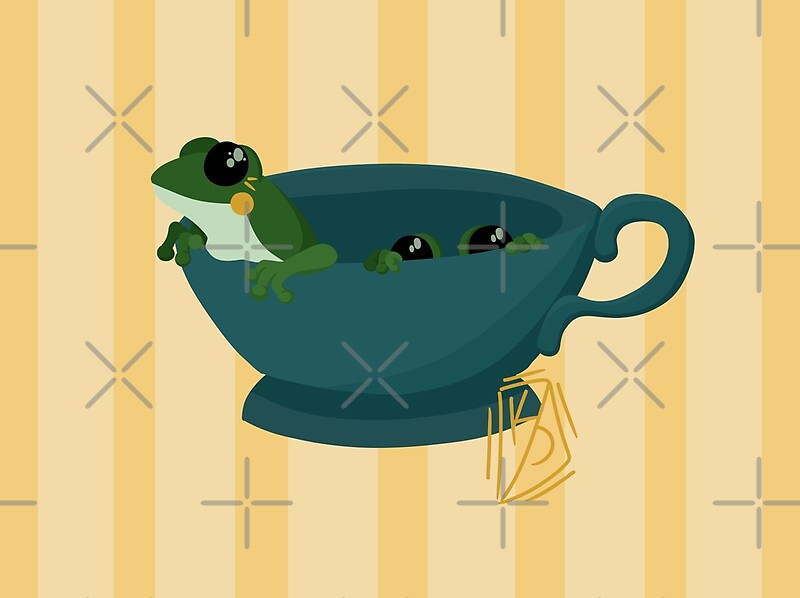 "Copy of Frogs and Teacups 2" by Krystal Thomas Redbubble