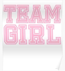 Team Girl Mom Baby Shower Pink Gender Reveal Party Cute Funny Gift Poster