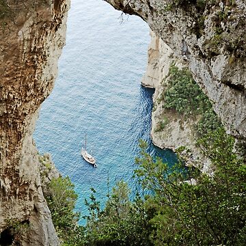 Natural Arch in Capri - Unique Rock Formation in Scenic Setting | Poster