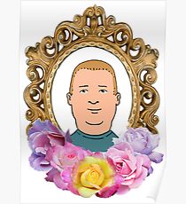 Bobby Hill framed with flowers Poster