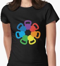 Rainbow Kettlebell Women's Fitted T-Shirt