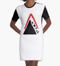 Running From Boulders Road Sign Graphic T-Shirt Dress