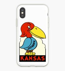 Kansas Jayhawk State Vintage Travel Decal iPhone Case