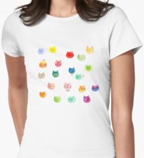 Cat confetti Women's Fitted T-Shirt