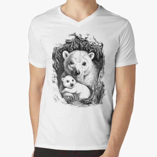 Polar bear family V-Neck T-Shirt