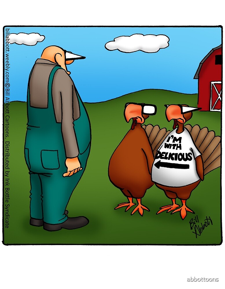 "Funny "Spectickles" Thanksgiving Turkey Cartoon" by abbottoons | Redbubble