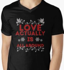 Camiseta para hombre de cuello en v El amor realmente es
