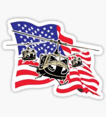 American Flag Helicopters Sticker