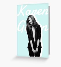 Karen Gillan blue Greeting Card
