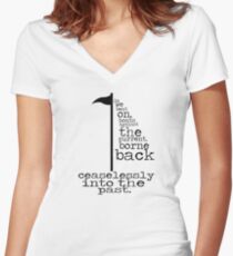 The Great Gastby - So we beat on... Women's Fitted V-Neck T-Shirt