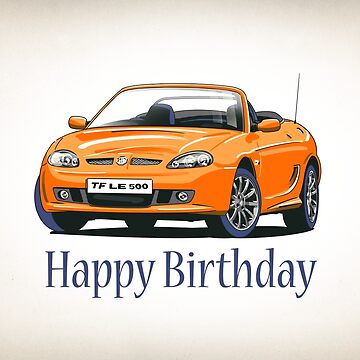 Carte de vœux for Sale avec l'œuvre « Carte d'anniversaire voiture orange  Smart One » de l'artiste Webazoot Industries