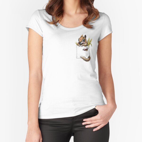 Pocket chipmunk Fitted Scoop T-Shirt
