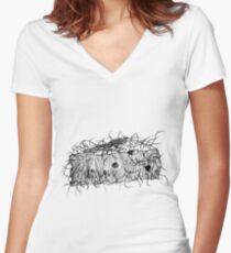 Cheese Women's Fitted V-Neck T-Shirt
