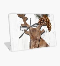 Rustic Holiday Burlap Deer Laptop Skin
