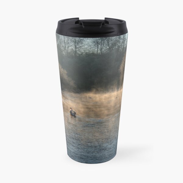 Swan in the Mist Travel Mug