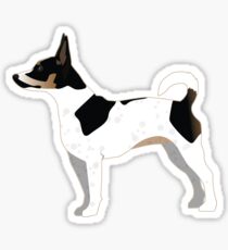 Rat Terrier Basic Dog Breed Silhouette Illustration Sticker