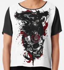 Trash polka raven and skull Chiffon Top