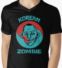Camiseta para hombre de cuello en v La camisa de Zombie coreana