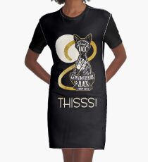 Hocus Pocus Cat Spell - Just. Like. This! Graphic T-Shirt Dress