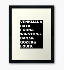 GHOSTBUSTERS& WHITE Framed Print