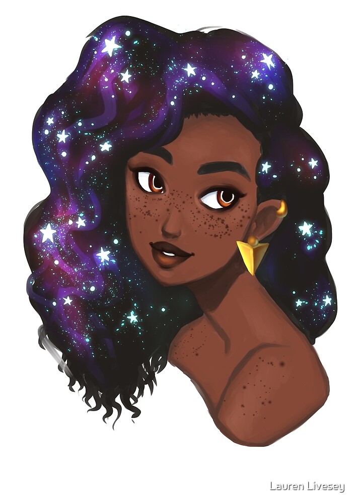  Natural Hair Galaxy  Lass by Lauren Livesey Redbubble