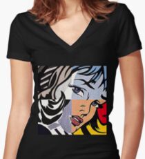 Lichtenstein's Girl Women's Fitted V-Neck T-Shirt