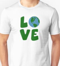Camiseta ajustada Amo el Planeta de la Madre Tierra