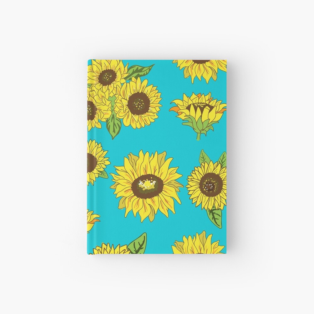 Grunge Sunflower Pattern Hardcover Journal