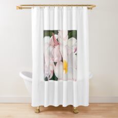 Plumeria Dreams - Pink White Plumeria Art Shower Curtain