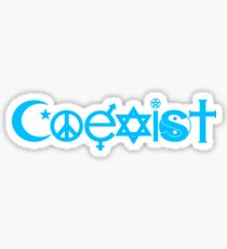 COEXIST Deep sky blue Sticker