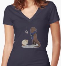 animalock Women's Fitted V-Neck T-Shirt
