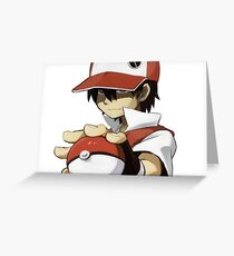 Pokemon - Trainer red Greeting Card