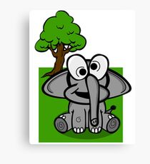 Goofy Cartoon Elephant Canvas Print
